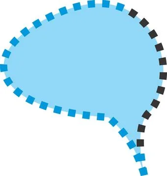 A light blue speech bubble vector with a dotted border, perfect for adding .. Illustration
