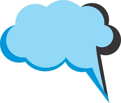 A light blue speech bubble vector with a black shadow, perfect for adding t.. Stock-Illustration