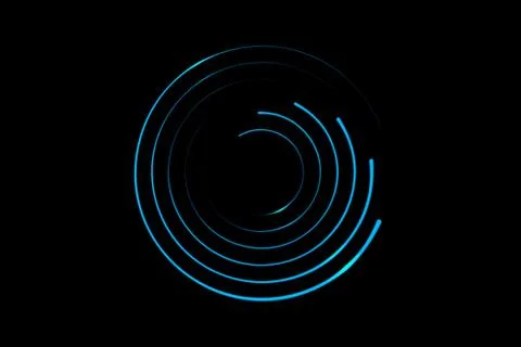 Light blue spiral with circle ring, abstract background Stock Illustration