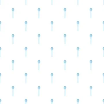 Light blue spoon repeating seamless kitchen pattern Stock Illustration