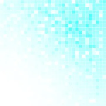 Light blue square grid mosaic background in abstract concept vector illustr.. Stock Illustration