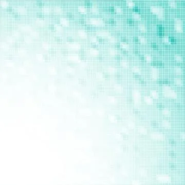 Light blue square grid mosaic background with white color in corner with ab.. Stock Illustration