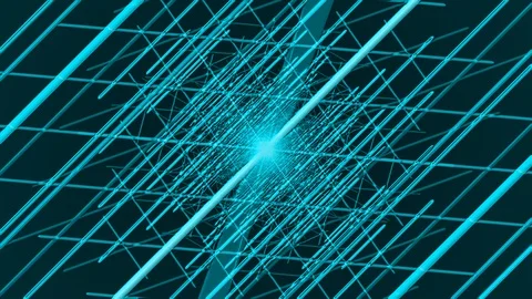 Light Blue Square of Lines Zoom Stock Footage 100686062