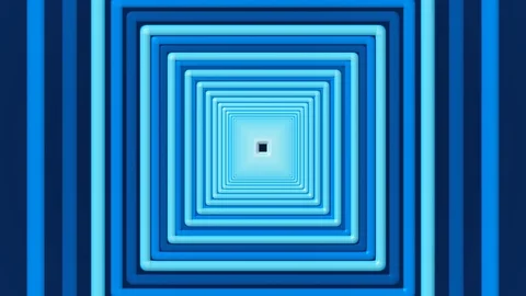 Light Blue Square Tunnel Move Stock Footage 99867096