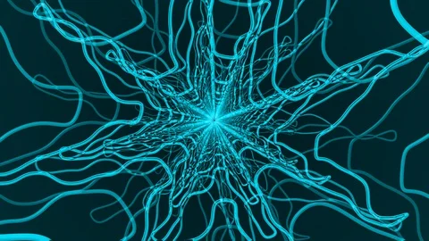 Light Blue Squiggle Star Rotation Stock Footage 100851657