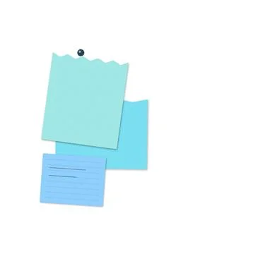 Light blue sticky notes with paper clip Stock Illustration
