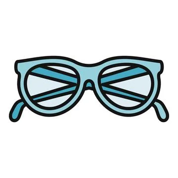 Light blue sunglasses with reflected diagonal lines Stock Illustration