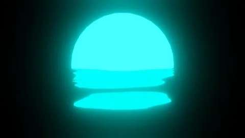 Light Blue Sunset or Moon reflection in water or the ocean on black backgroun Stock Illustration