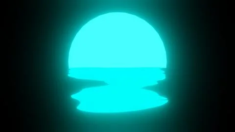 Light Blue Sunset or Moon reflection in water or the ocean on black backgroun Stock Illustration