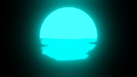 Light Blue Sunset or Moon reflection in water or the ocean on black backgroun Stock Illustration
