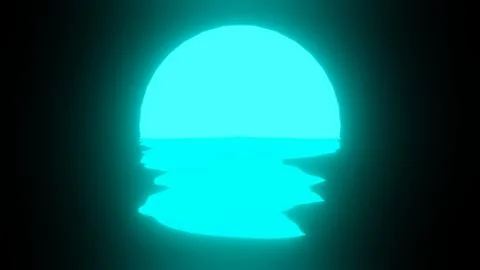 Light Blue Sunset or Moon reflection in water or the ocean on black backgroun Stock Illustration