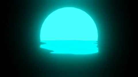Light Blue Sunset or Moon reflection in water or the ocean on black backgroun Stock Illustration