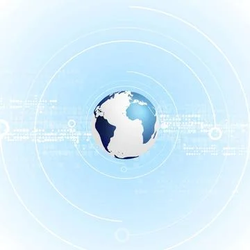 Light blue tech background with globe Light blue tech abstract background ... Foto stock