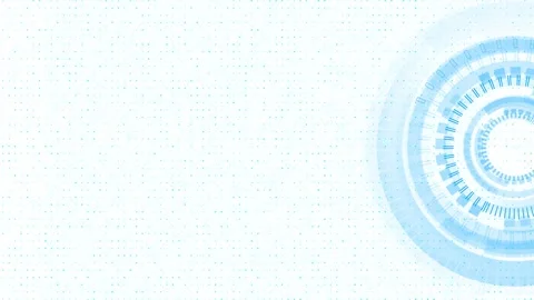Light blue tech copy space visual radial HUD elements, dotted data pattern, and Stock Footage 340556086