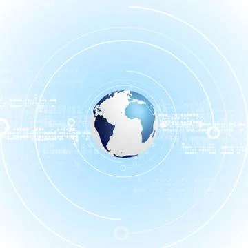 Light blue tech vector background with globe Illustrazione stock