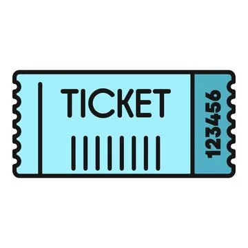 Light blue ticket stub showing ticket barcode event admission Stock Illustration