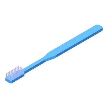 Light blue toothbrush maintaining oral hygiene with isometric projection Stock Illustration