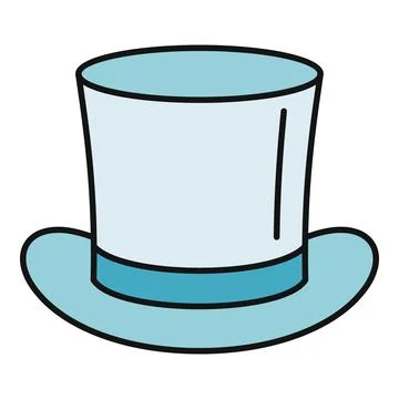 Light blue top hat with band vector illustration Stock Illustration