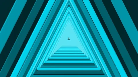 Light Blue Triangle Tunnel move Stock Footage 100144758