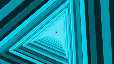 Light Blue Triangle Tunnel Rotating Stock Footage 100161470