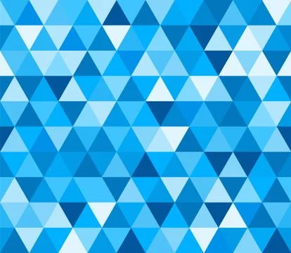 Light blue triangular seamless pattern. Geometric vector background. Polygona Stock Illustration