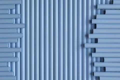 Light Blue Tubes Arranged in Vertical and Horizontal Patterns Stock Photos