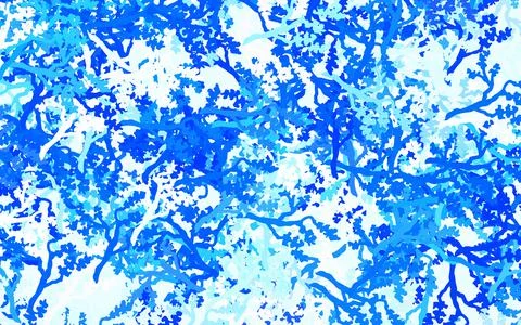 Light BLUE vector abstract pattern with leaves, branches. Stock Illustration