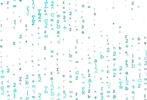 Light BLUE vector backdrop with algebra elements. Stockillustratie
