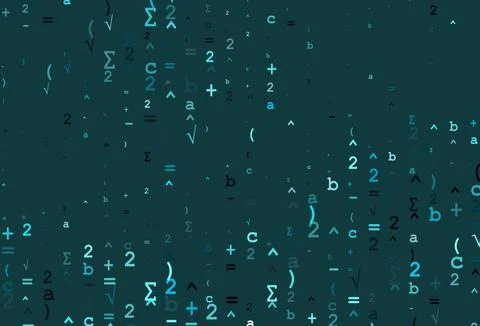 Light BLUE vector backdrop with algebra elements. Stockillustratie
