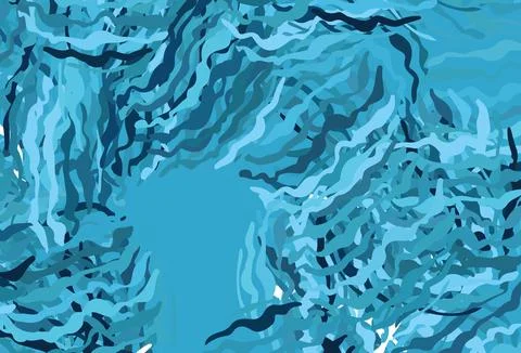 Light BLUE vector backdrop with curved lines. Stock Illustration