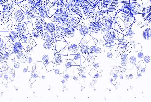 Light BLUE vector backdrop with lines, circles, rhombus. Illustrazione stock