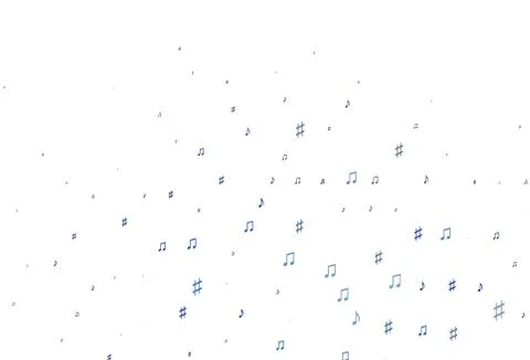 Light BLUE vector backdrop with music notes. Illustrazione stock
