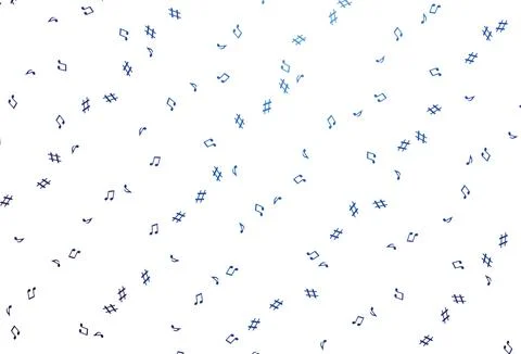 Light BLUE vector backdrop with music notes. Illustrazione stock