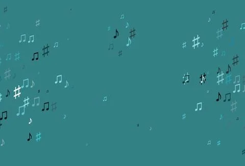Light BLUE vector backdrop with music notes. Illustrazione stock