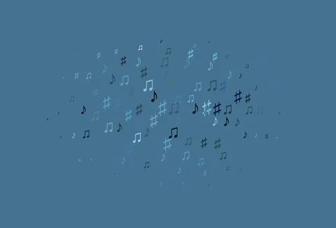 Light BLUE vector backdrop with music notes. Illustrazione stock