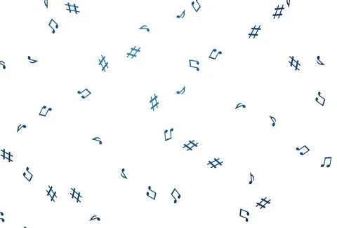 Light BLUE vector backdrop with music notes. Illustrazione stock