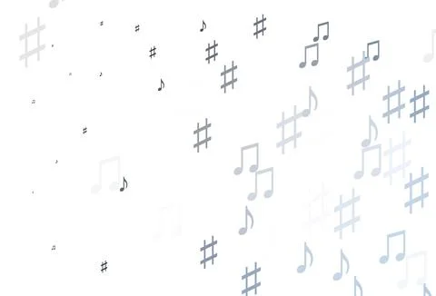 Light BLUE vector backdrop with music notes. Illustrazione stock