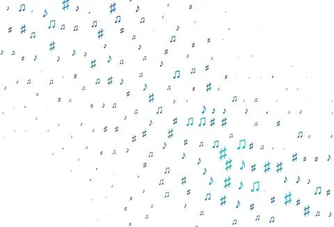 Light BLUE vector backdrop with music notes. Stock Illustration