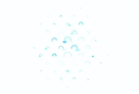 Light BLUE vector backdrop with rainbows, clouds. 스톡 일러스트