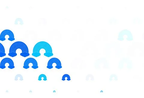 Light BLUE vector backdrop with rainbows, clouds. イラスト素材