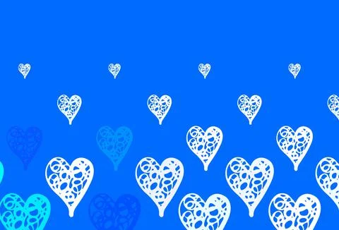 Light BLUE vector backdrop with sweet hearts. Illustrazione stock