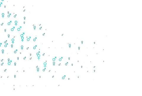 Light blue vector background with gender symbols. イラスト素材