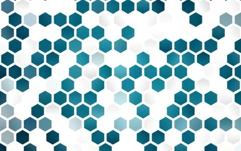 Light BLUE vector background with hexagons. Stock Illustration