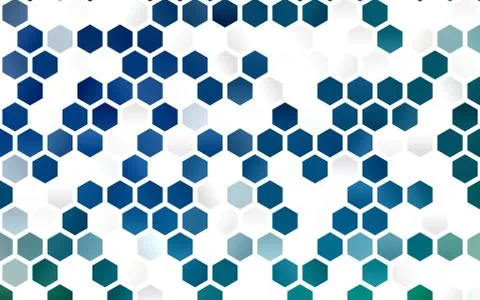 Light BLUE vector background with hexagons. Stock Illustration
