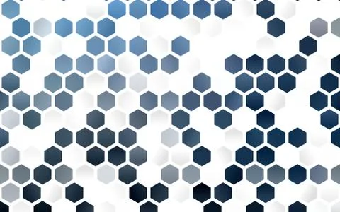 Light BLUE vector background with hexagons. 스톡 일러스트