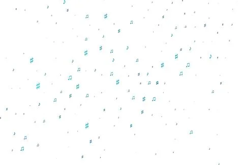Light BLUE vector background with music symbols. イラスト素材