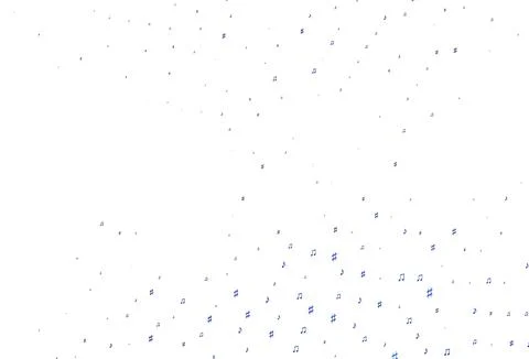 Light BLUE vector background with music symbols. イラスト素材
