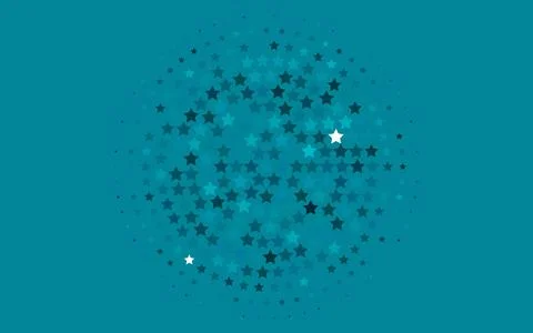 Light BLUE vector cover with small and big stars. Stock Illustration