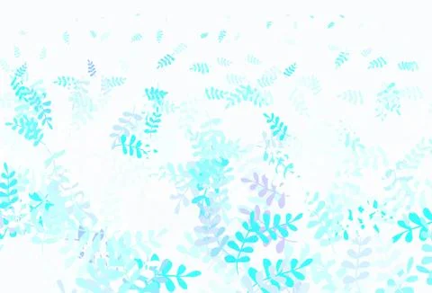 Light BLUE vector doodle pattern with leaves. Stock Illustration