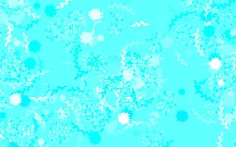 Light BLUE vector doodle pattern with flowers, roses. Stock Illustration